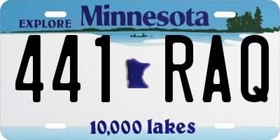 MN license plate 441RAQ