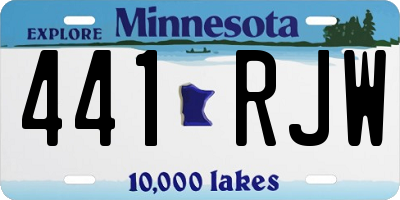 MN license plate 441RJW