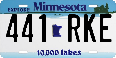 MN license plate 441RKE