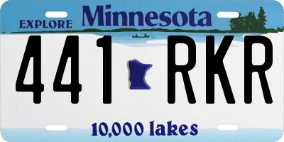 MN license plate 441RKR