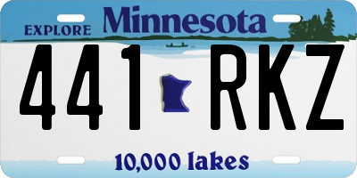 MN license plate 441RKZ