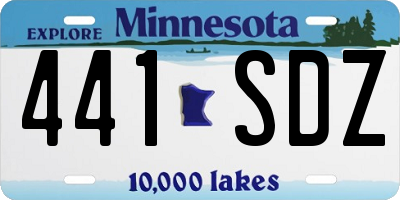 MN license plate 441SDZ