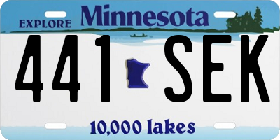 MN license plate 441SEK