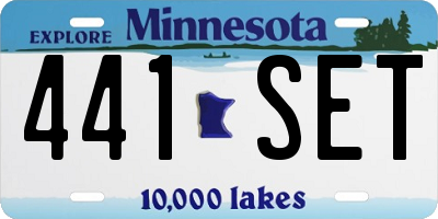 MN license plate 441SET