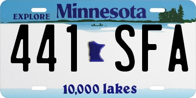MN license plate 441SFA