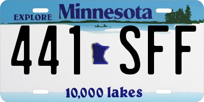 MN license plate 441SFF