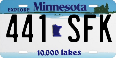 MN license plate 441SFK