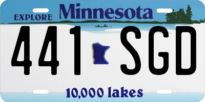 MN license plate 441SGD