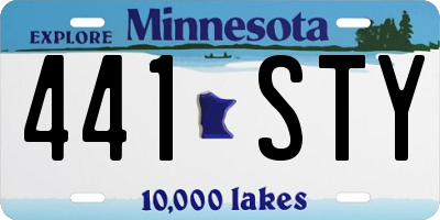 MN license plate 441STY