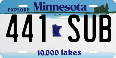 MN license plate 441SUB