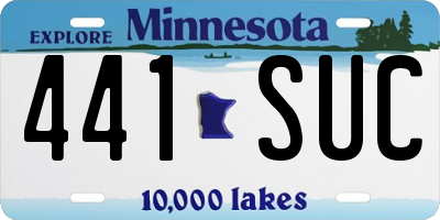 MN license plate 441SUC