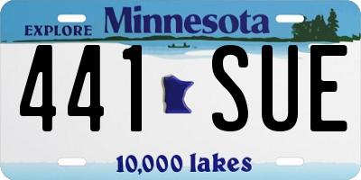 MN license plate 441SUE