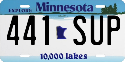 MN license plate 441SUP