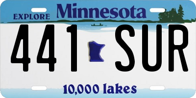 MN license plate 441SUR