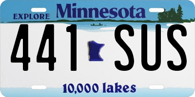 MN license plate 441SUS
