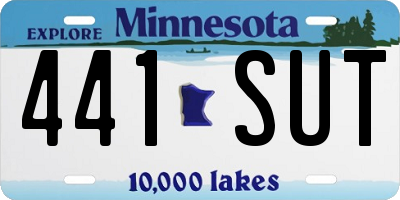 MN license plate 441SUT