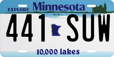 MN license plate 441SUW