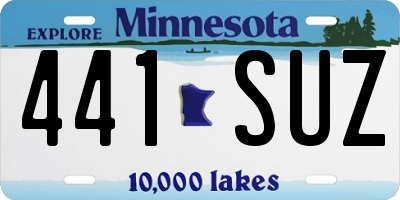 MN license plate 441SUZ