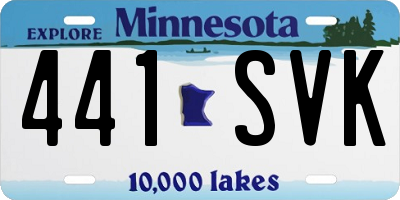 MN license plate 441SVK