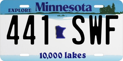 MN license plate 441SWF