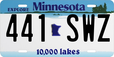 MN license plate 441SWZ