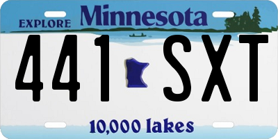 MN license plate 441SXT