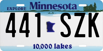MN license plate 441SZK