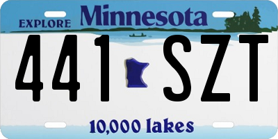 MN license plate 441SZT