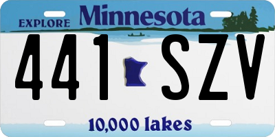 MN license plate 441SZV