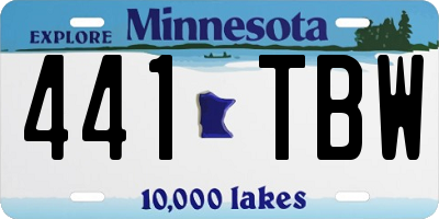 MN license plate 441TBW