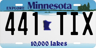 MN license plate 441TIX