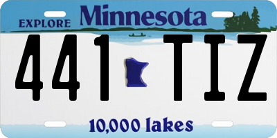 MN license plate 441TIZ