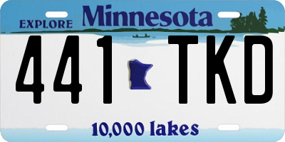 MN license plate 441TKD