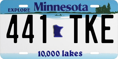 MN license plate 441TKE