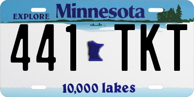 MN license plate 441TKT