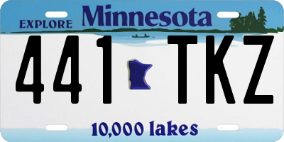 MN license plate 441TKZ