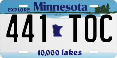 MN license plate 441TOC