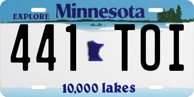 MN license plate 441TOI
