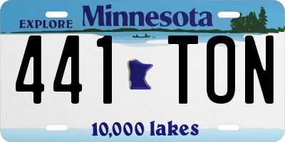 MN license plate 441TON