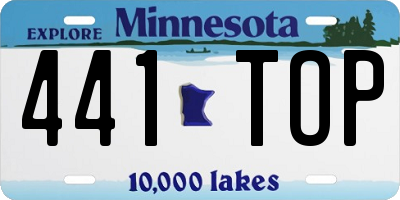 MN license plate 441TOP