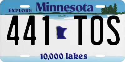 MN license plate 441TOS