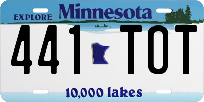 MN license plate 441TOT