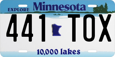 MN license plate 441TOX