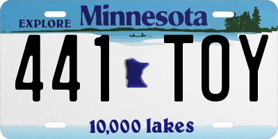 MN license plate 441TOY