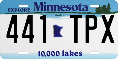 MN license plate 441TPX