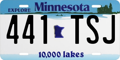MN license plate 441TSJ