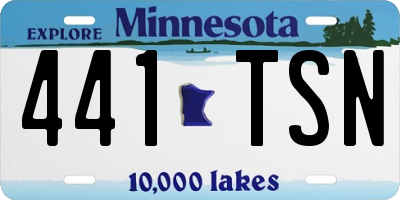 MN license plate 441TSN