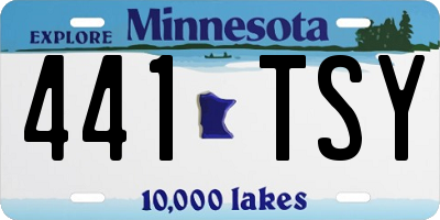 MN license plate 441TSY