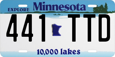 MN license plate 441TTD