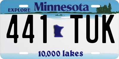 MN license plate 441TUK